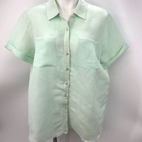Show Me Your Mumu mint green linen blend XL top - Picture 1 of 9